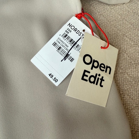 Open Edit Tan Relaxed Fit Short Sleeve Shirt Top XXS - Picture 3 of 5